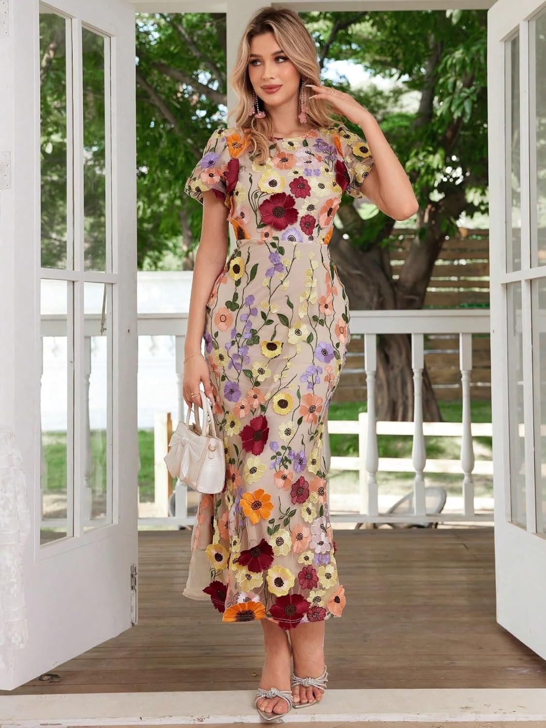 women's 3d floral embroidery dress ruffle sleeve fishtail lace bodycon party cocktail mini dress women's 3d floral embroidery dress ruffle sleeve fishtail lace bodycon party cocktail mini dress