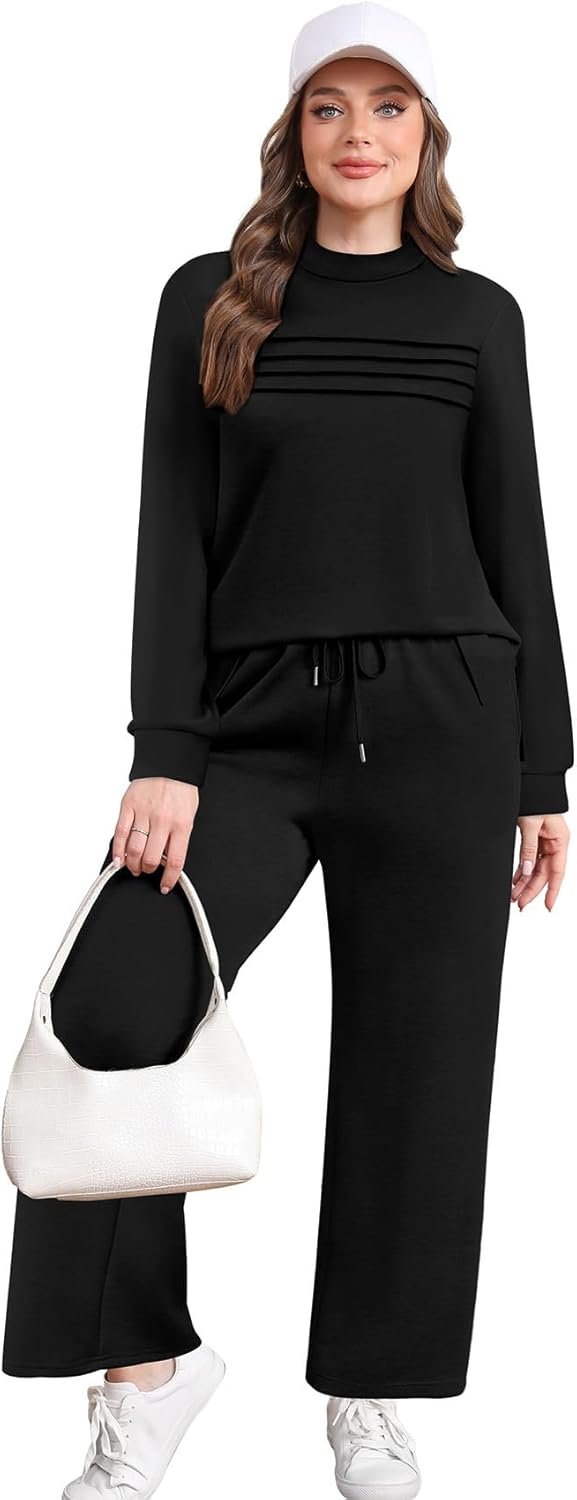 wiholl two piece sets for women fall travel vacation outfits 2026 long sleeve lounge sets side slit wide leg pants s 3xl wiholl two piece sets for women fall travel vacation outfits 2026 long sleeve lounge sets side slit wide leg pants s 3xl