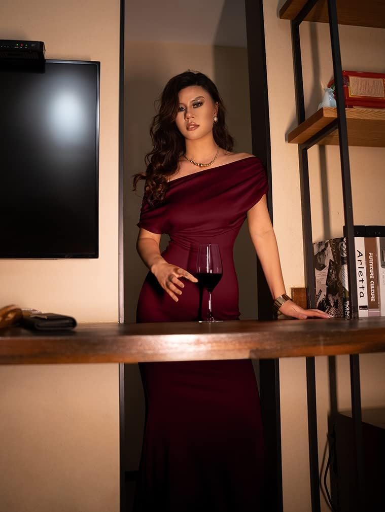 ymduch women's elegant sleeveless off shoulder bodycon long formal party evening dress ymduch women's elegant sleeveless off shoulder bodycon long formal party evening dress