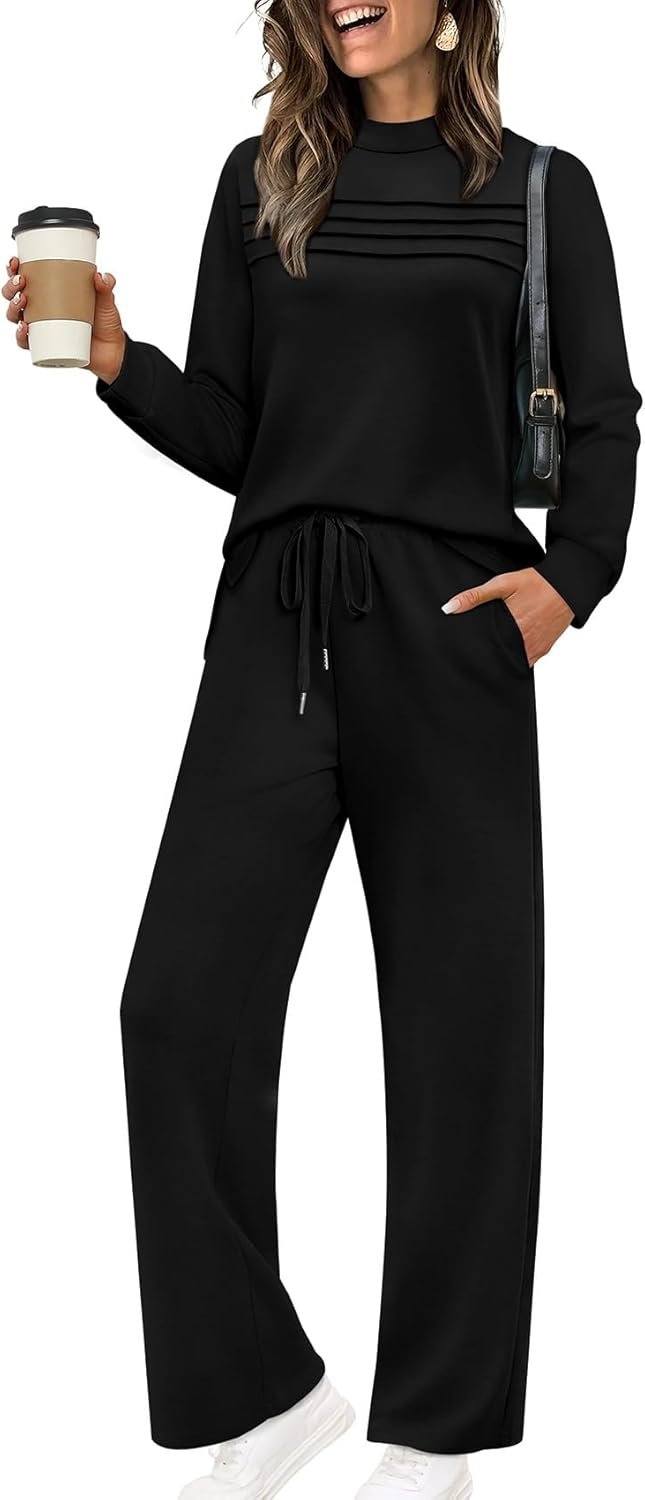 wiholl two piece sets for women fall travel vacation outfits 2026 long sleeve lounge sets side slit wide leg pants s 3xl wiholl two piece sets for women fall travel vacation outfits 2026 long sleeve lounge sets side slit wide leg pants s 3xl
