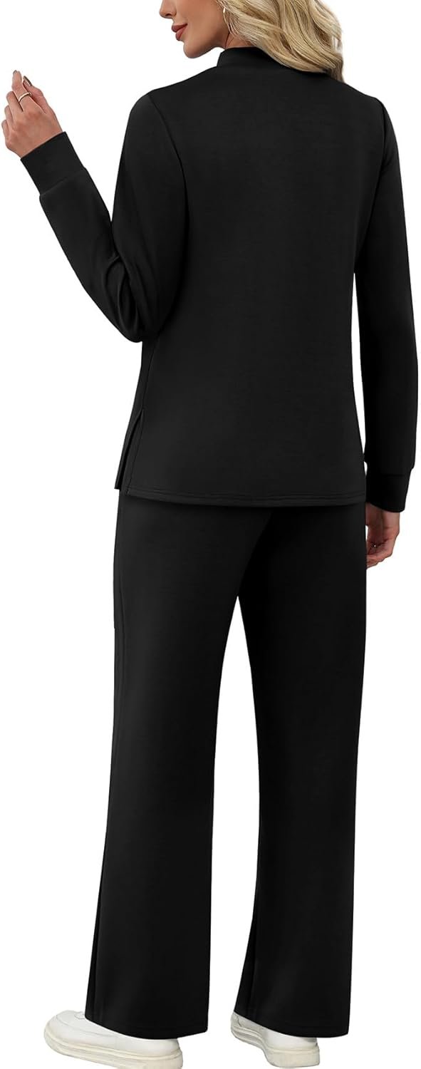 wiholl two piece sets for women fall travel vacation outfits 2026 long sleeve lounge sets side slit wide leg pants s 3xl wiholl two piece sets for women fall travel vacation outfits 2026 long sleeve lounge sets side slit wide leg pants s 3xl