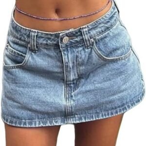 emmiol skirts for women mid/low rised sexy mini dress 2026 trendy summer y2k clothes denim skirt