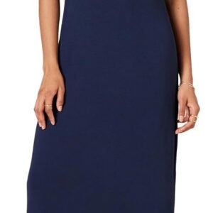amazon essentials women's side slit jersey v neck maxi length dress
