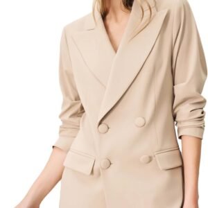 double breasted dahlia blazer for women – peak lapels, tailored fit with front button closure, polished style