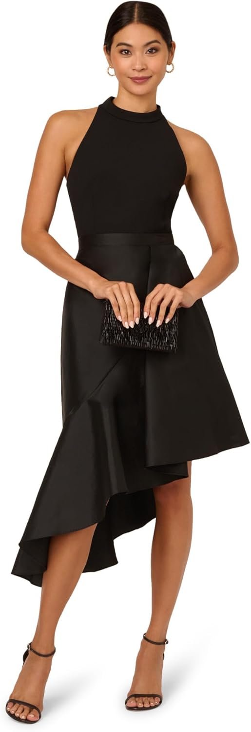 adrianna papell crepe combo taffeta dress adrianna papell crepe combo taffeta dress