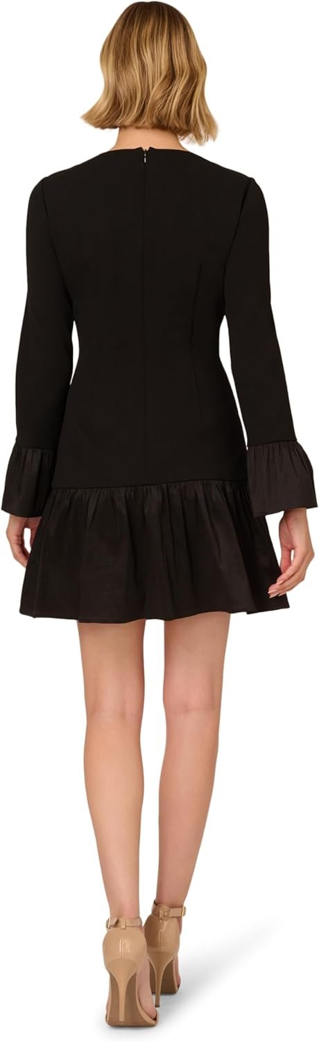 adrianna papell womens crepe and taffeta midi dress adrianna papell womens crepe and taffeta midi dress