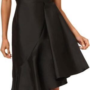 adrianna papell crepe combo taffeta dress