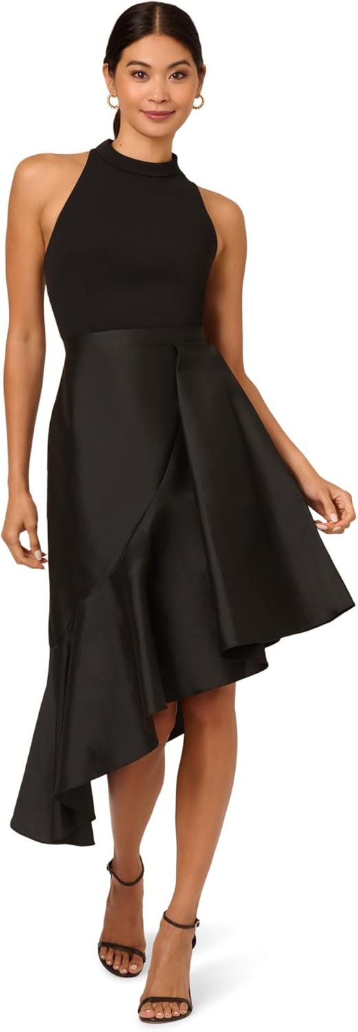 adrianna papell crepe combo taffeta dress adrianna papell crepe combo taffeta dress