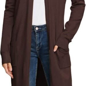 grace karin essential solid open front maxi long knitted cardigan sweater for women