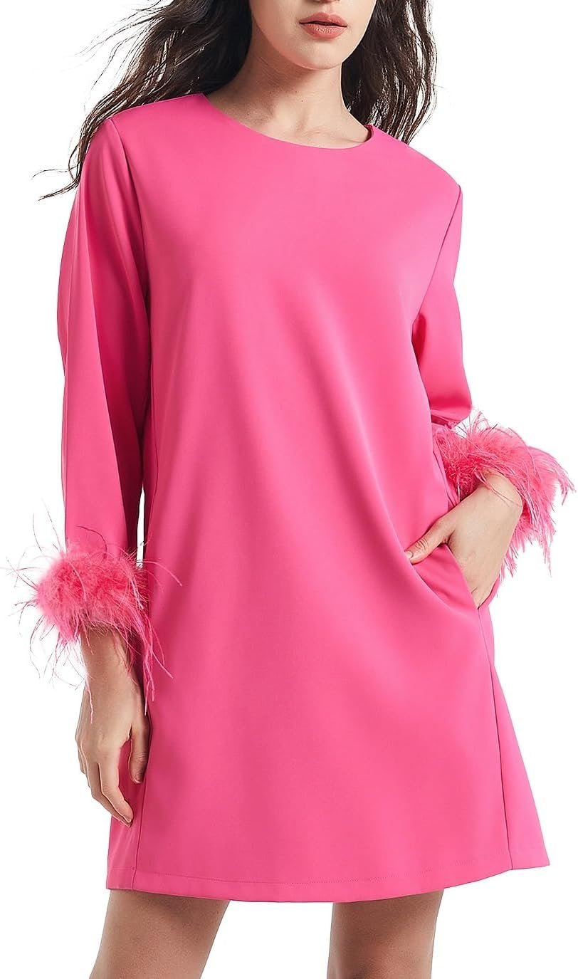d sun women feather dress round neck casual 3/4 feather sleeves party dress elegant wedding guest cocktail mini dresses d sun women feather dress round neck casual 3/4 feather sleeves party dress elegant wedding guest cocktail mini dresses