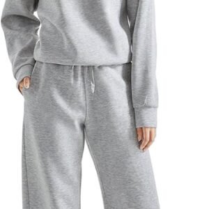 suuksess women modal fall 2 piece outfits oversized sweatshirt wide leg pants