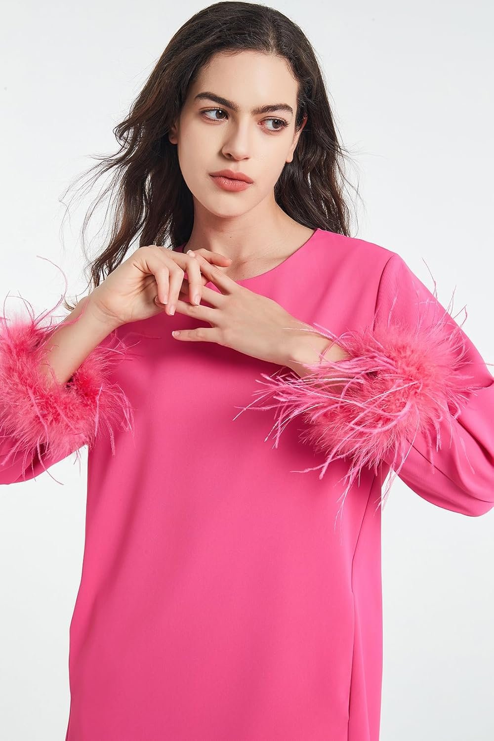 d sun women feather dress round neck casual 3/4 feather sleeves party dress elegant wedding guest cocktail mini dresses d sun women feather dress round neck casual 3/4 feather sleeves party dress elegant wedding guest cocktail mini dresses