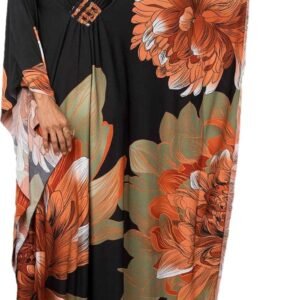 venasha womens caftan floral print kaftan dress short sleeve swimsuit cover up loungewear for summer