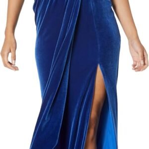 women's stretch velvet column gown