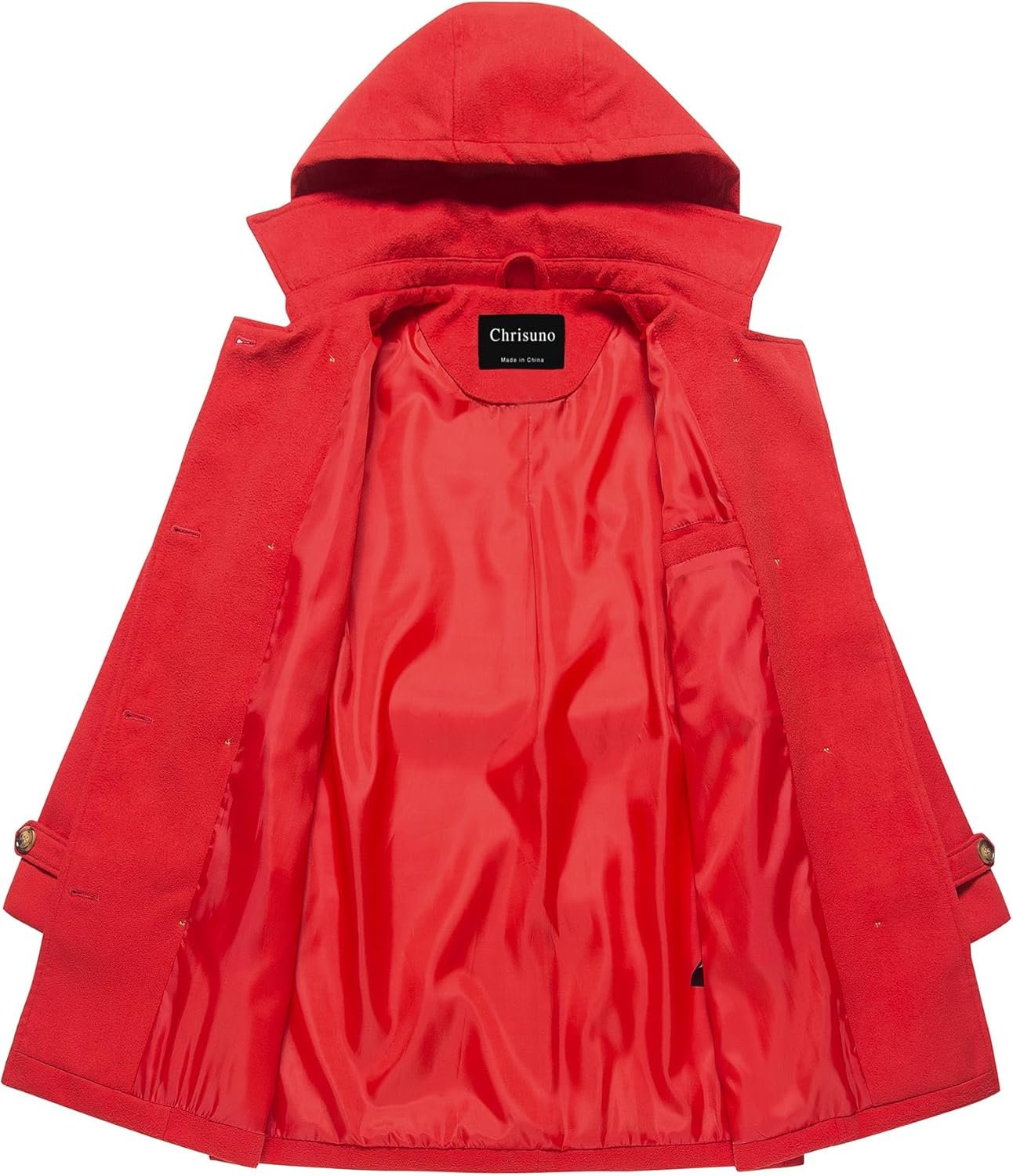 chrisuno women's double breasted pea coat hooded long winter trench coat chrisuno women's double breasted pea coat hooded long winter trench coat