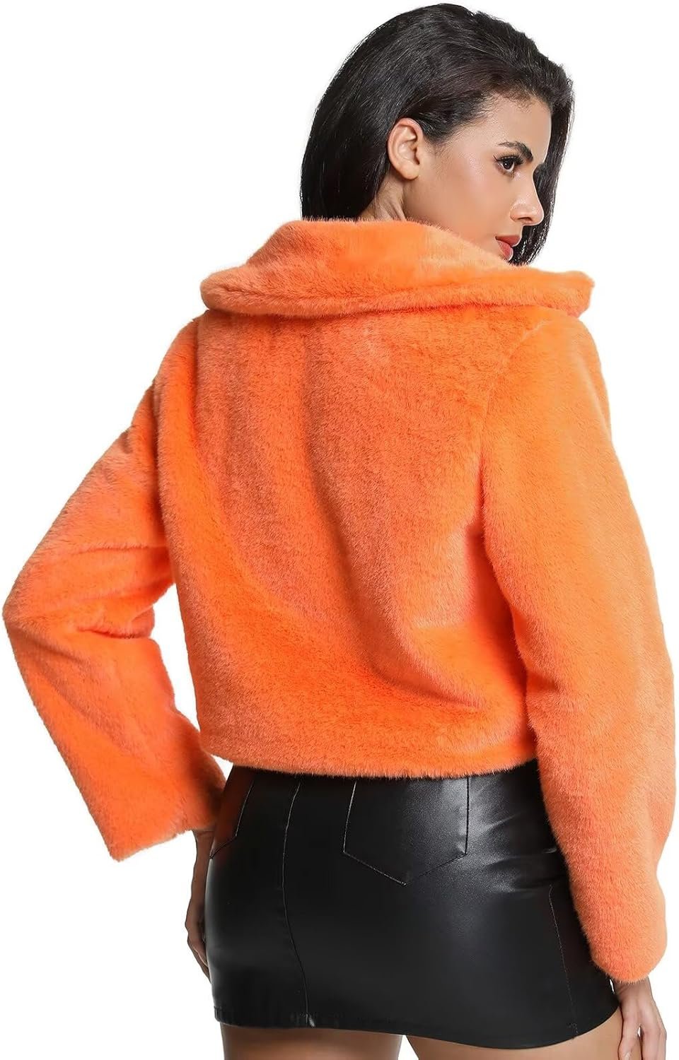 women's cropped faux fur jacket with hidden pockets and buttons plush shawl collar cardigan sexy coat women's cropped faux fur jacket with hidden pockets and buttons plush shawl collar cardigan sexy coat