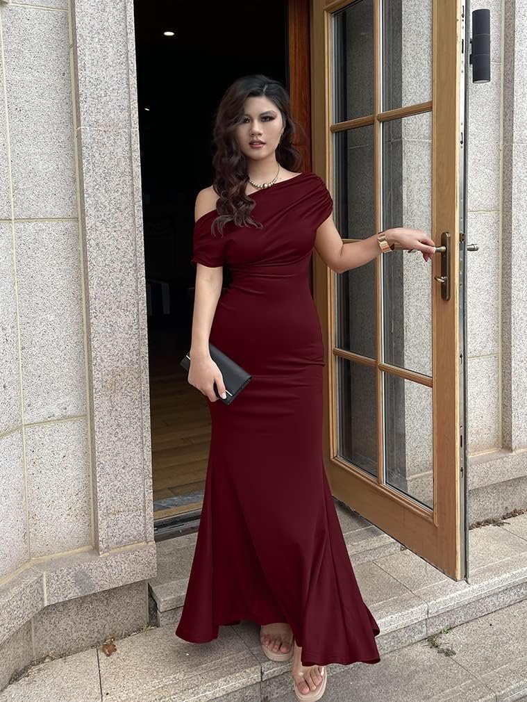 ymduch women's elegant sleeveless off shoulder bodycon long formal party evening dress ymduch women's elegant sleeveless off shoulder bodycon long formal party evening dress