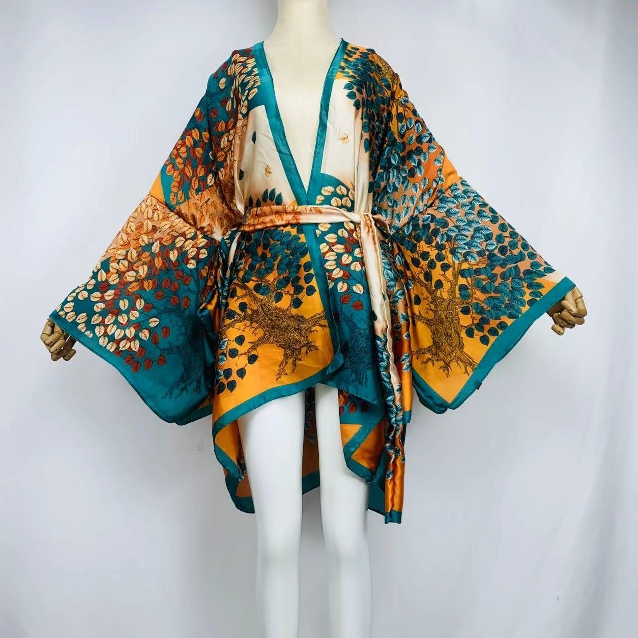 bikini sweet lady pink boho print self belted front open long kimono dress beach tunic women wrap dresses bikini sweet lady pink boho print self belted front open long kimono dress beach tunic women wrap dresses