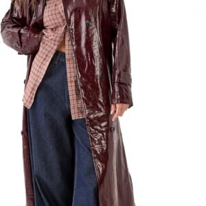 nasty gal premium vinyl high shine faux leather trench coat