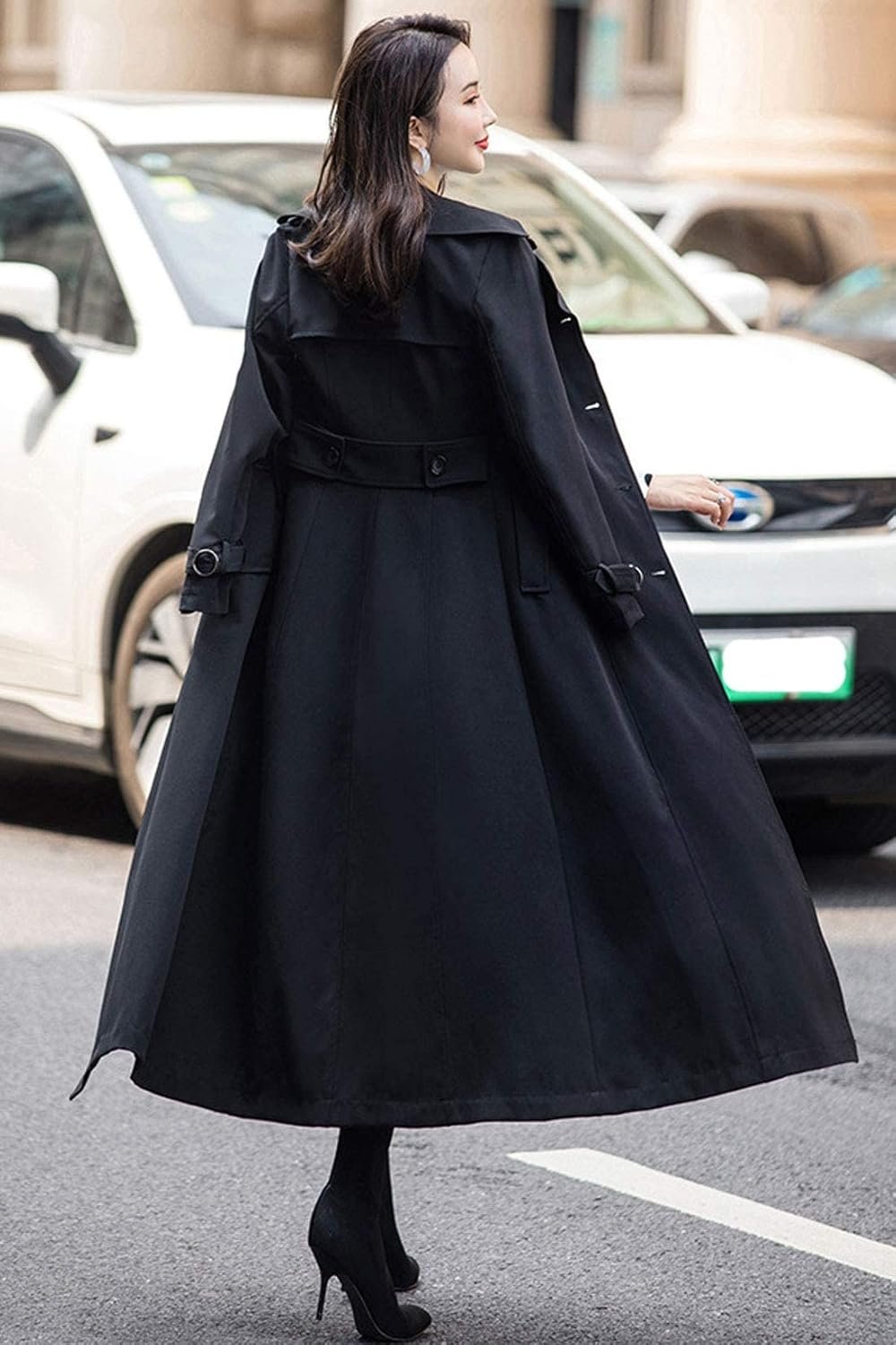 ebossy women's double breasted duster trench coat slim full length maxi long overcoat ebossy women's double breasted duster trench coat slim full length maxi long overcoat