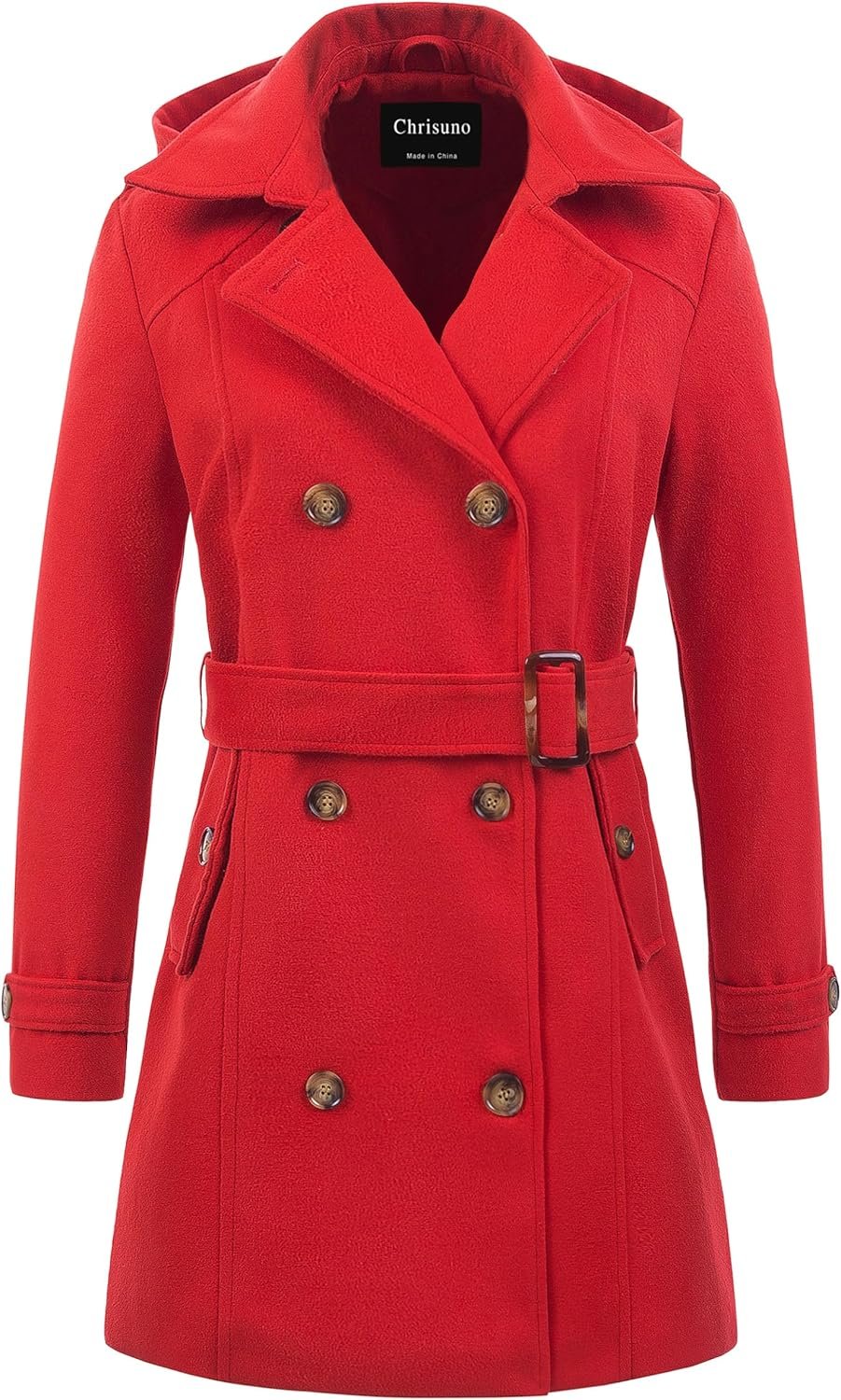 chrisuno women's double breasted pea coat hooded long winter trench coat chrisuno women's double breasted pea coat hooded long winter trench coat