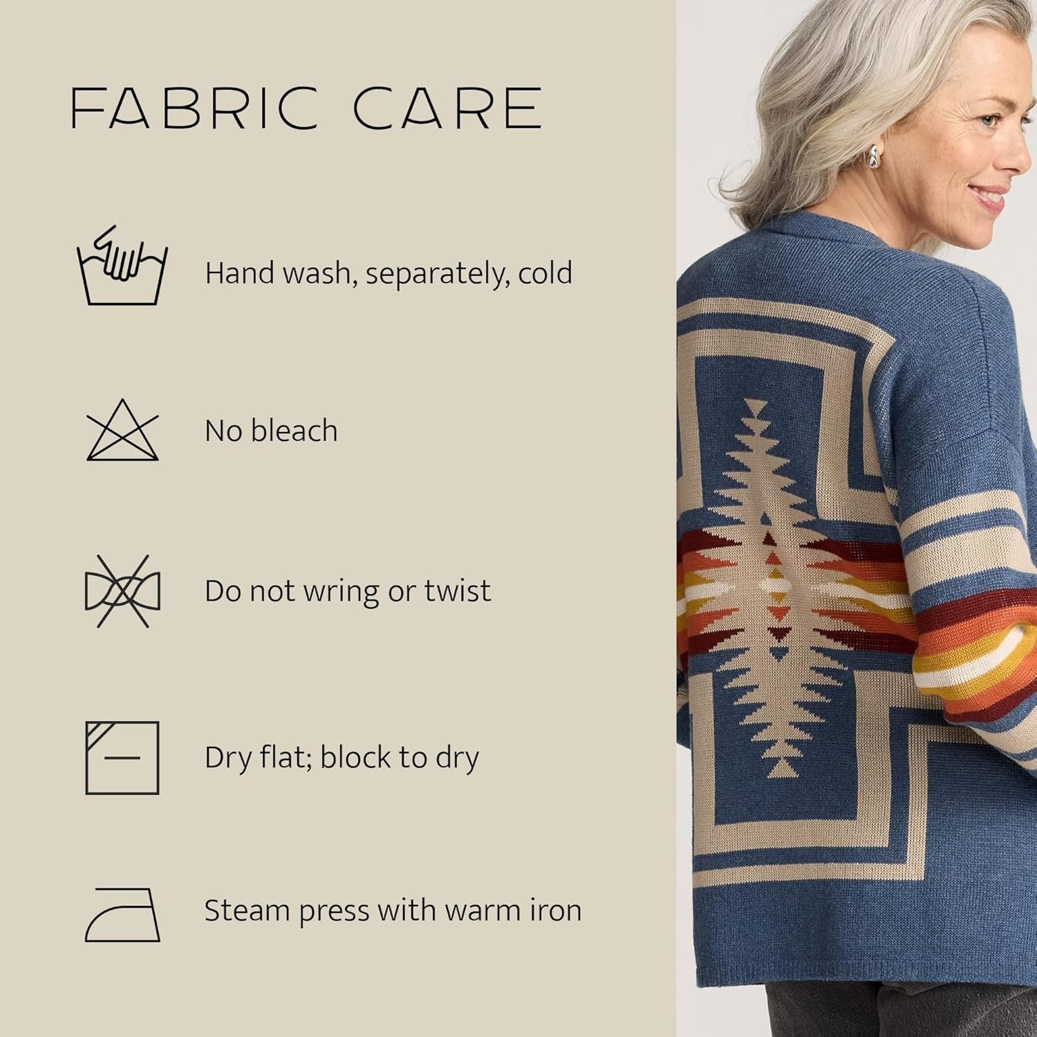 pendleton sierra spring cardigan for women, cotton sweater with harding pattern, open front, 28” length pendleton sierra spring cardigan for women, cotton sweater with harding pattern, open front, 28” length