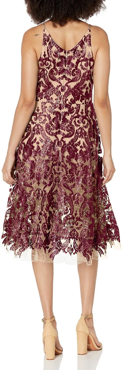 dress the population womens blair plunging fit and flare midi dress dress the population womens blair plunging fit and flare midi dress