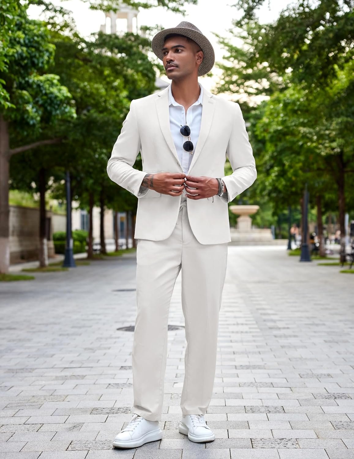 coofandy men's 2 piece linen suits set regular fit casual lightweight blazer jacket and pants coofandy men's 2 piece linen suits set regular fit casual lightweight blazer jacket and pants