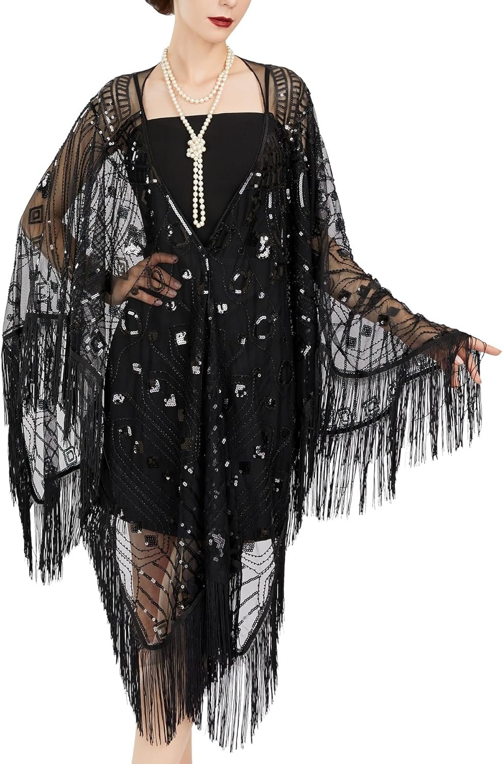 sweetv women's 1920s long shawl wraps,sequin flapper evening shawls for women formal/party/wedding/formal/harlem night sweetv women's 1920s long shawl wraps,sequin flapper evening shawls for women formal/party/wedding/formal/harlem night