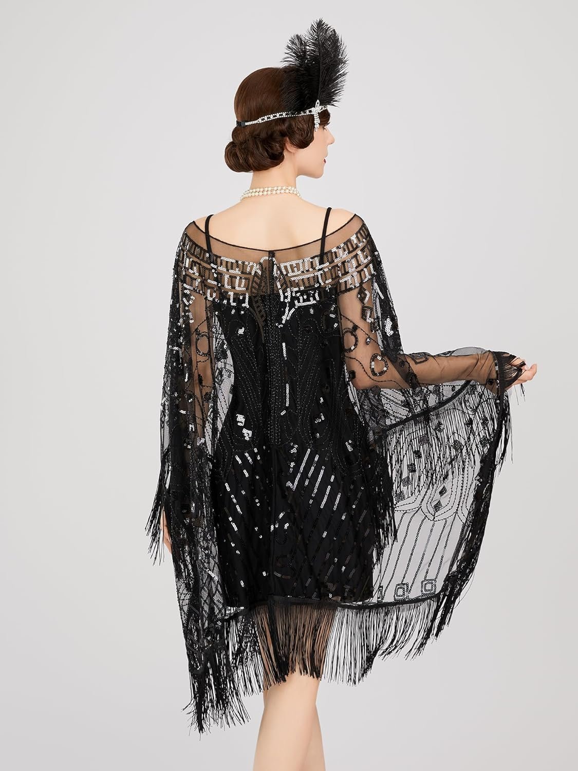 sweetv women's 1920s long shawl wraps,sequin flapper evening shawls for women formal/party/wedding/formal/harlem night sweetv women's 1920s long shawl wraps,sequin flapper evening shawls for women formal/party/wedding/formal/harlem night