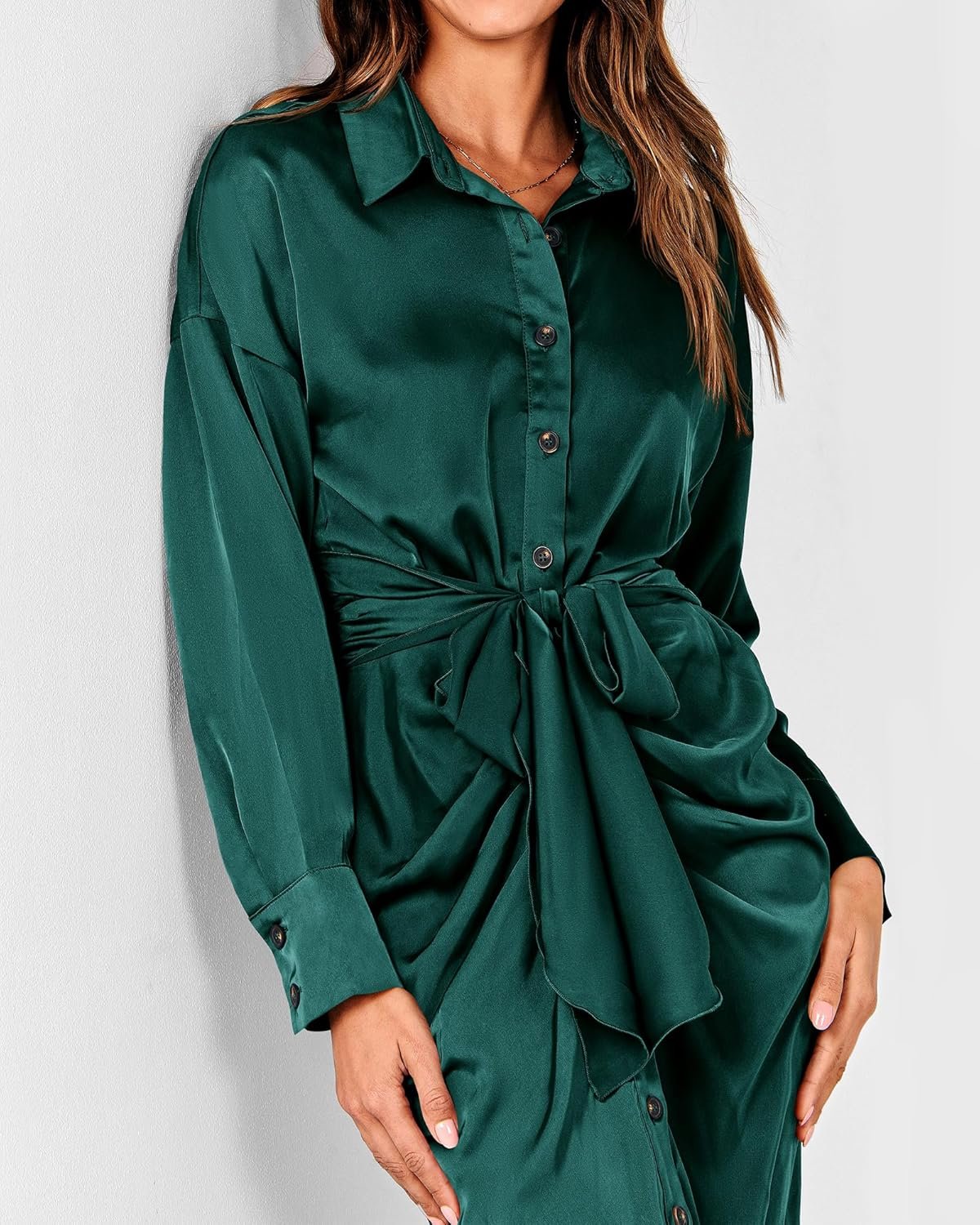 btfbm summer dresses for women 2026 long sleeve v neck button down elegant belted ruched satin silk shirt spring dress btfbm summer dresses for women 2026 long sleeve v neck button down elegant belted ruched satin silk shirt spring dress