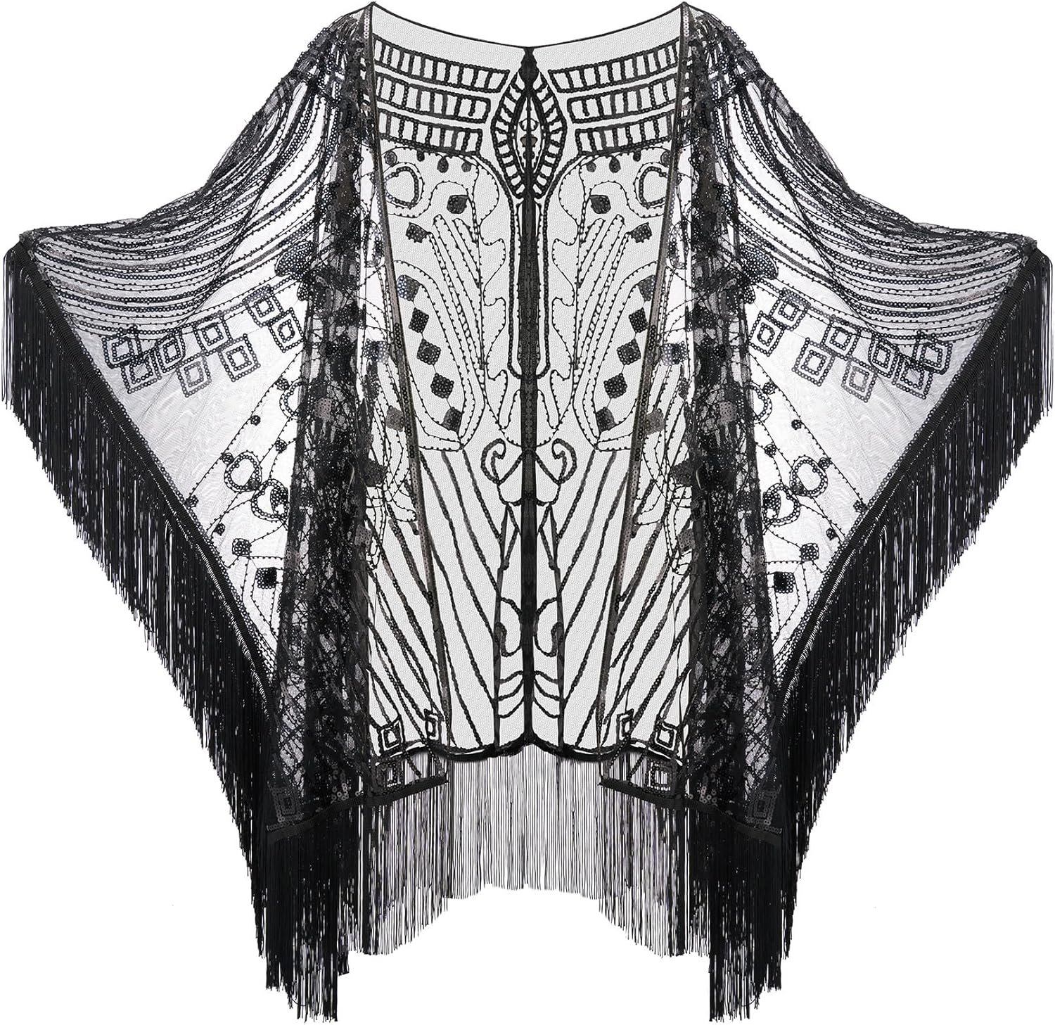 sweetv women's 1920s long shawl wraps,sequin flapper evening shawls for women formal/party/wedding/formal/harlem night sweetv women's 1920s long shawl wraps,sequin flapper evening shawls for women formal/party/wedding/formal/harlem night